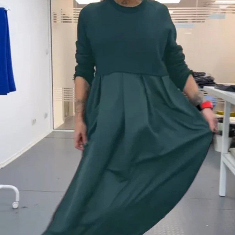 Women's Long Sleeve Dress with Swinging Skirt and Fashionable Fit Ivyshape