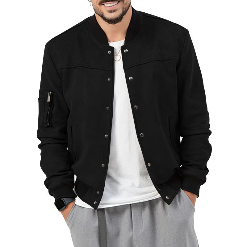 Men's fashionable bomber jacket with practical pockets and elastic cuffs Ivyshape