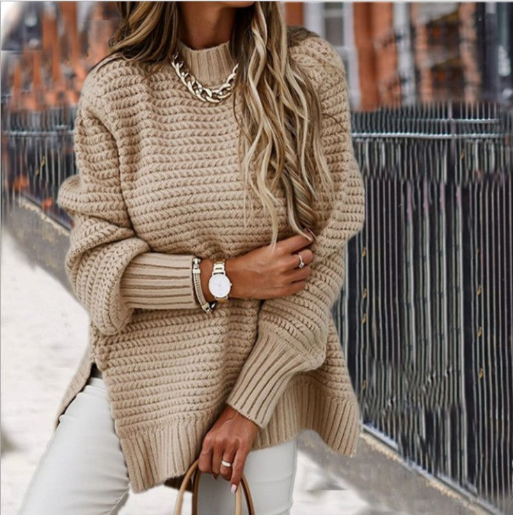 IvyShape | Relaxed Autumn Long Sleeve Pullover Knitted Sweater