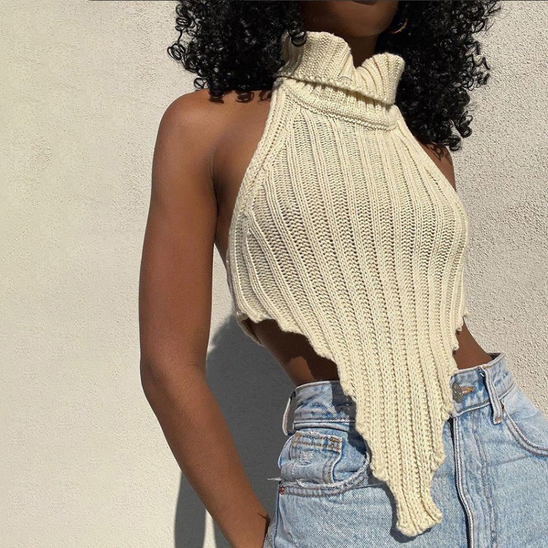 IvyShape | Irregular Backless Knitted Vest