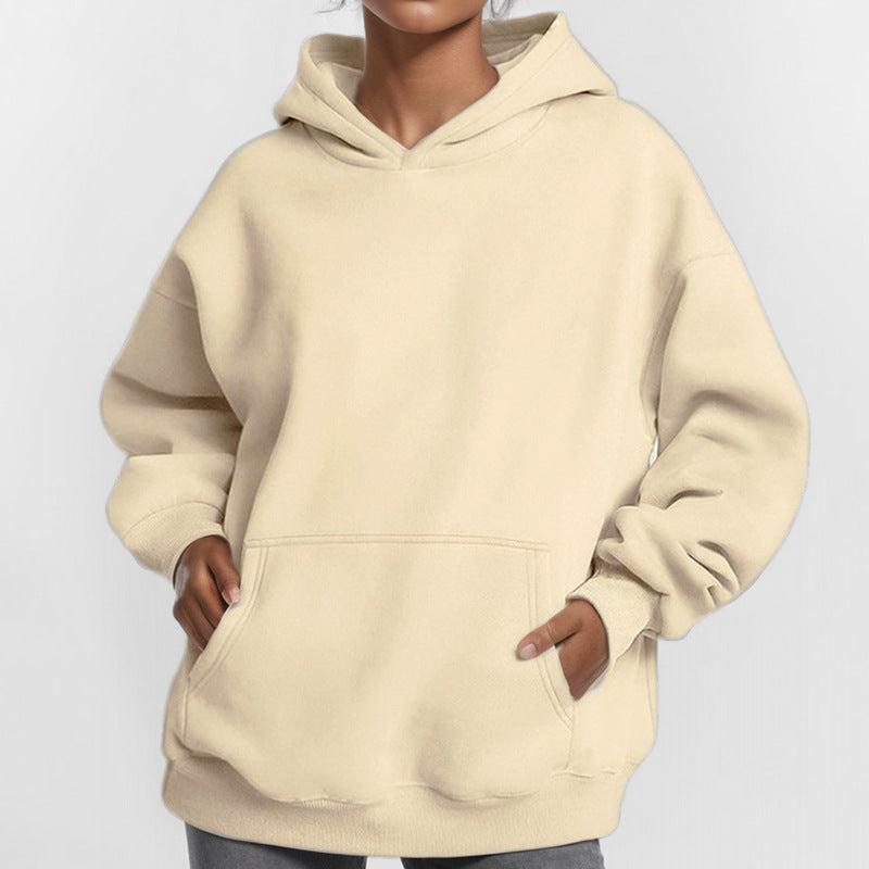Women Loose Hoodie made of Soft Fleece with Kangaroo Pocket Ivyshape