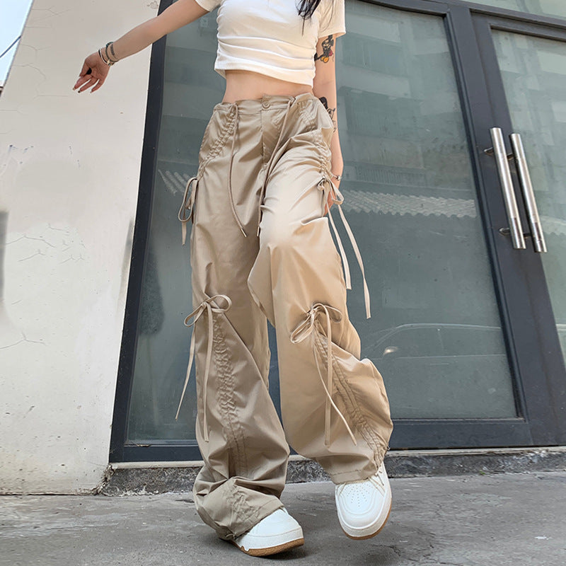 Ivyshape | Straight Wide Leg Mop Pants Women