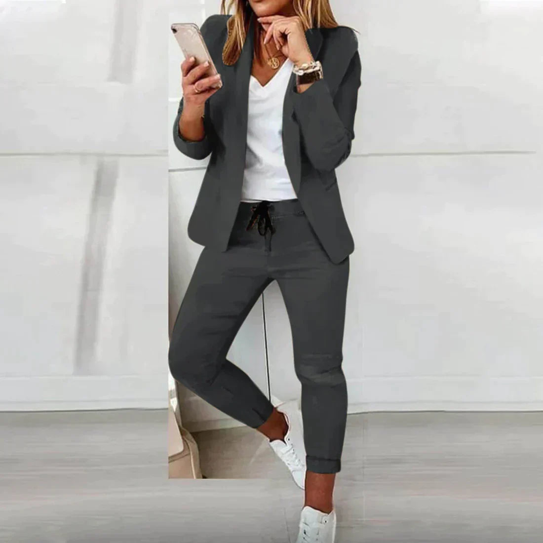 Ivyshape | Women's Blazer+Pants Set Outfit