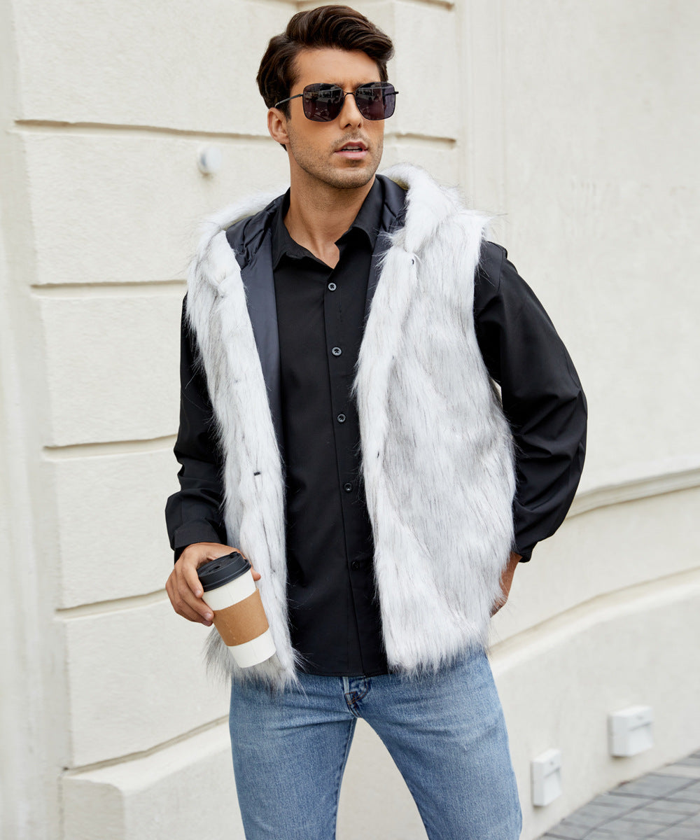 Men's Fashion Faux Fur Vest Ivyshape