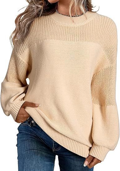 IvyShape | Comfortable Round Neck Long Sleeve Knitted Top