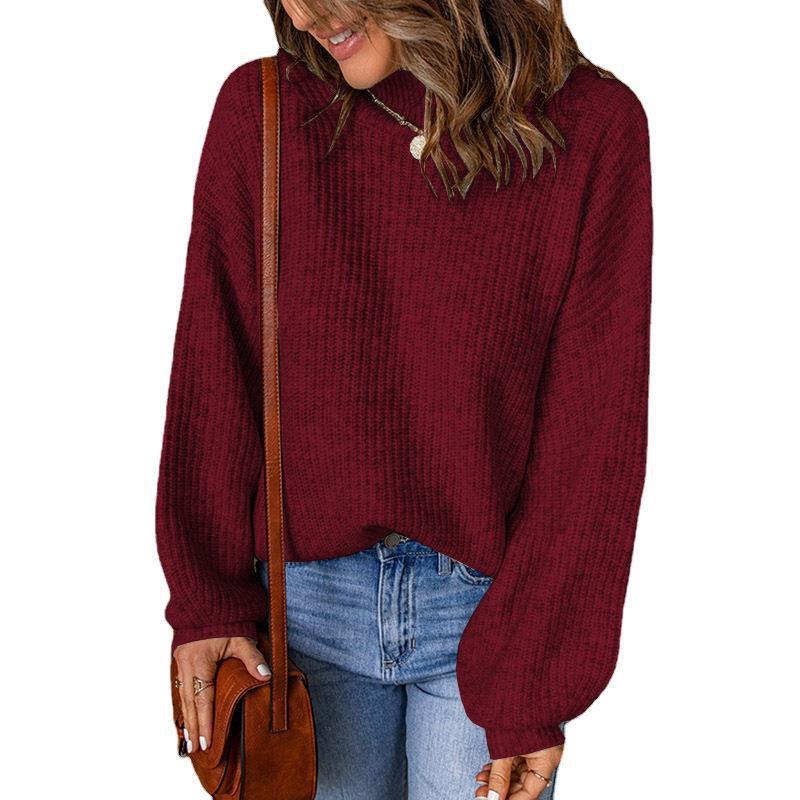 Ladies fashionable chunky knit sweater with wide cut Ivyshape