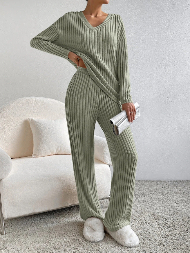 Women Comfortable and Stylish Lounge Set with Ribbed Texture Ivyshape