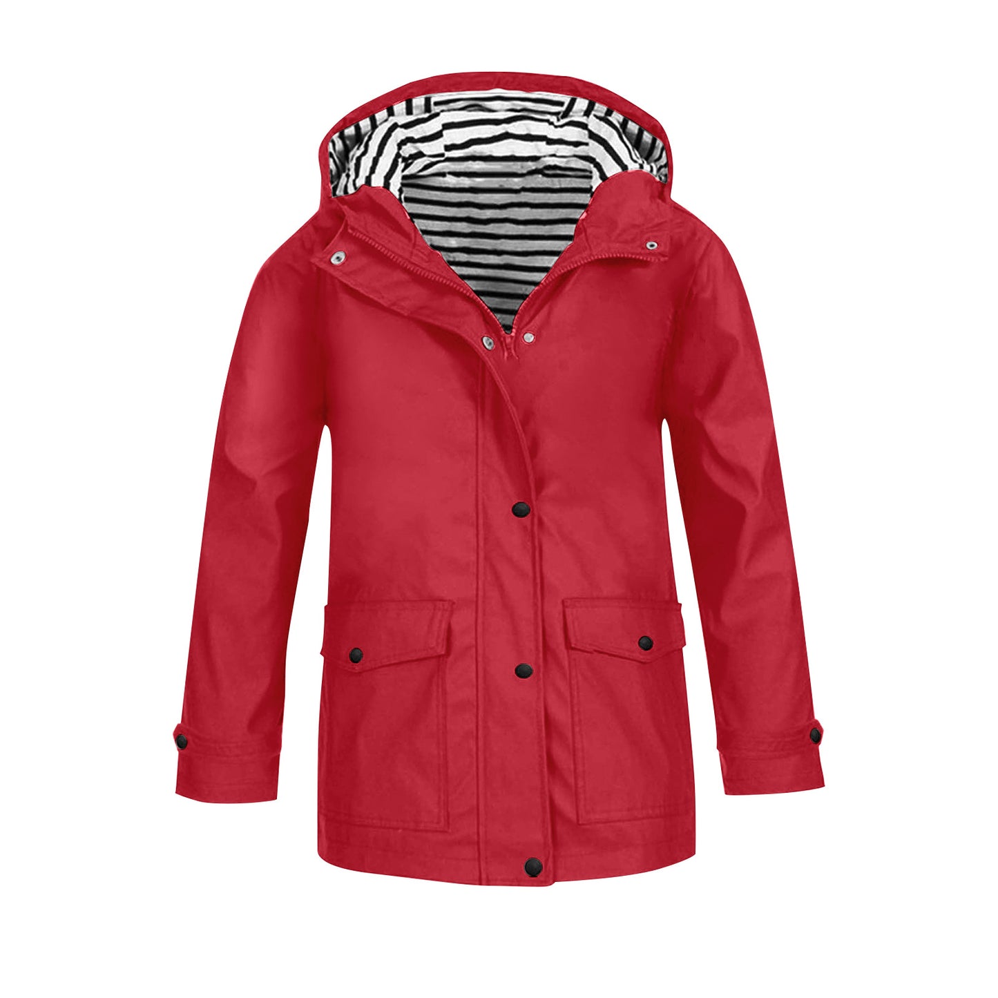Women's jacket with practical pockets and adjustable hood collar Ivyshape