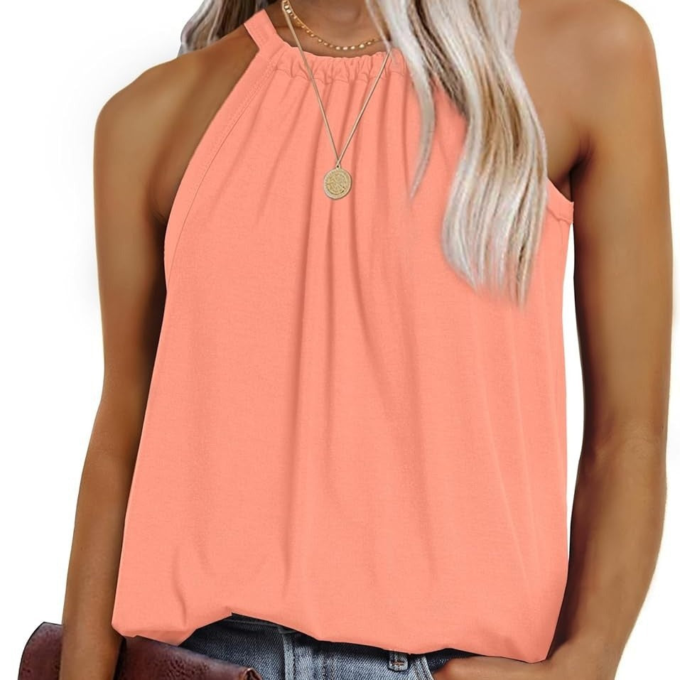 Women's Elegant Tank Top with Sophisticated Pleats Ivyshape
