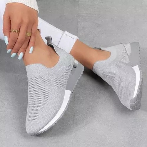 Ladies Breathable Slip-On Sports Shoes with Flexible Sole Ivyshape