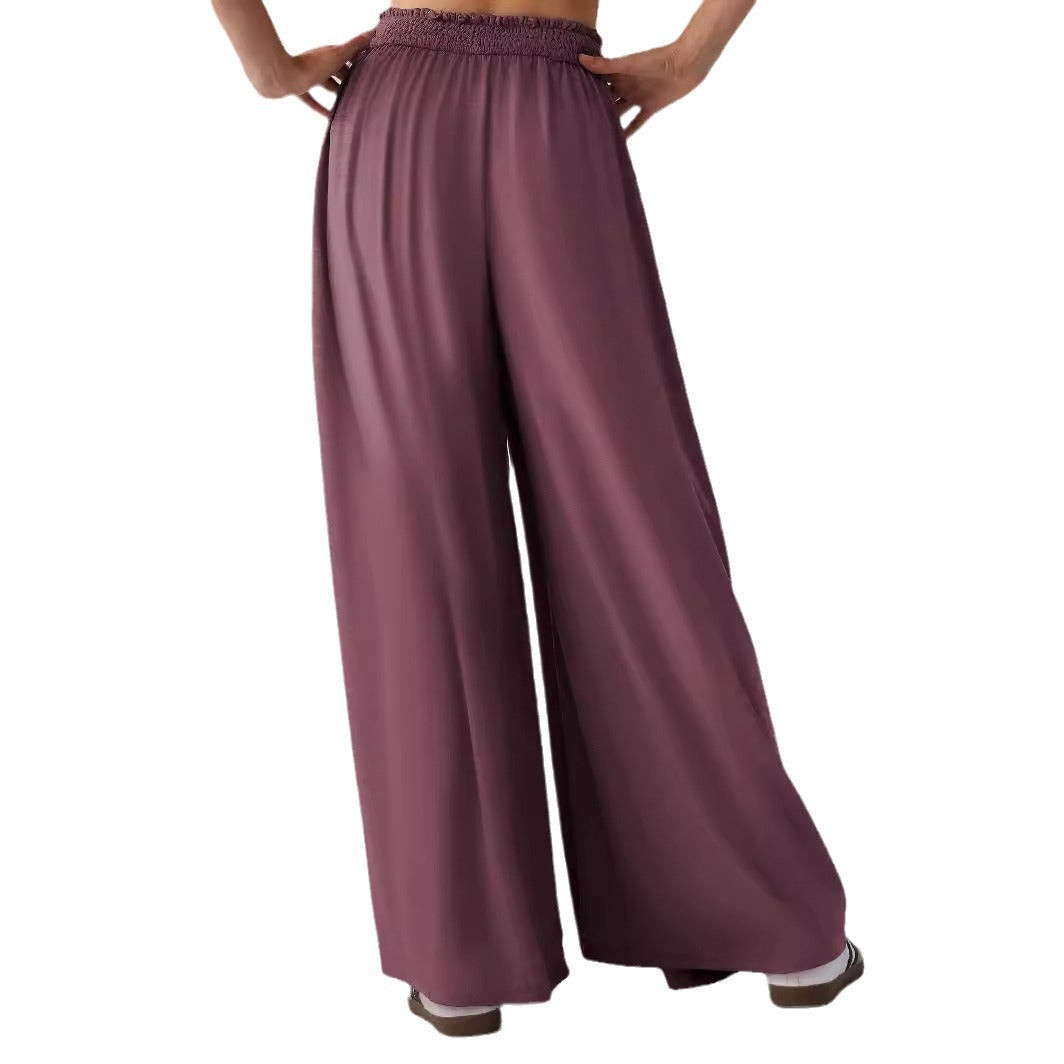 Women Loose-fitting jersey trousers with elastic waist and elegant drape Ivyshape