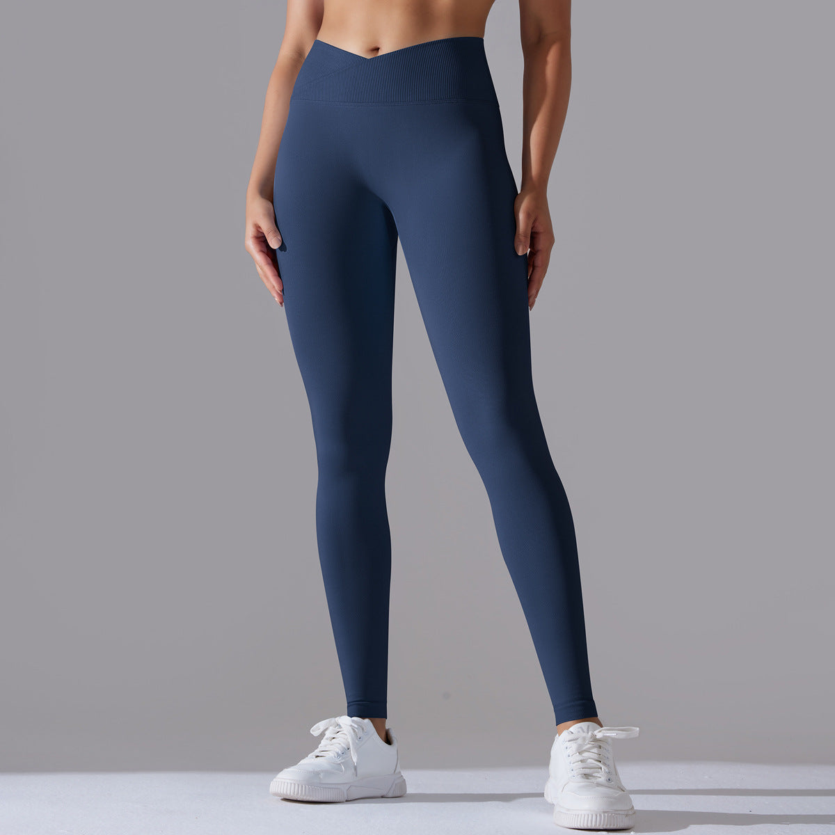 Women's High-Waisted Fitness Leggings with Functional Seam Detailing and High Elasticity Ivyshape