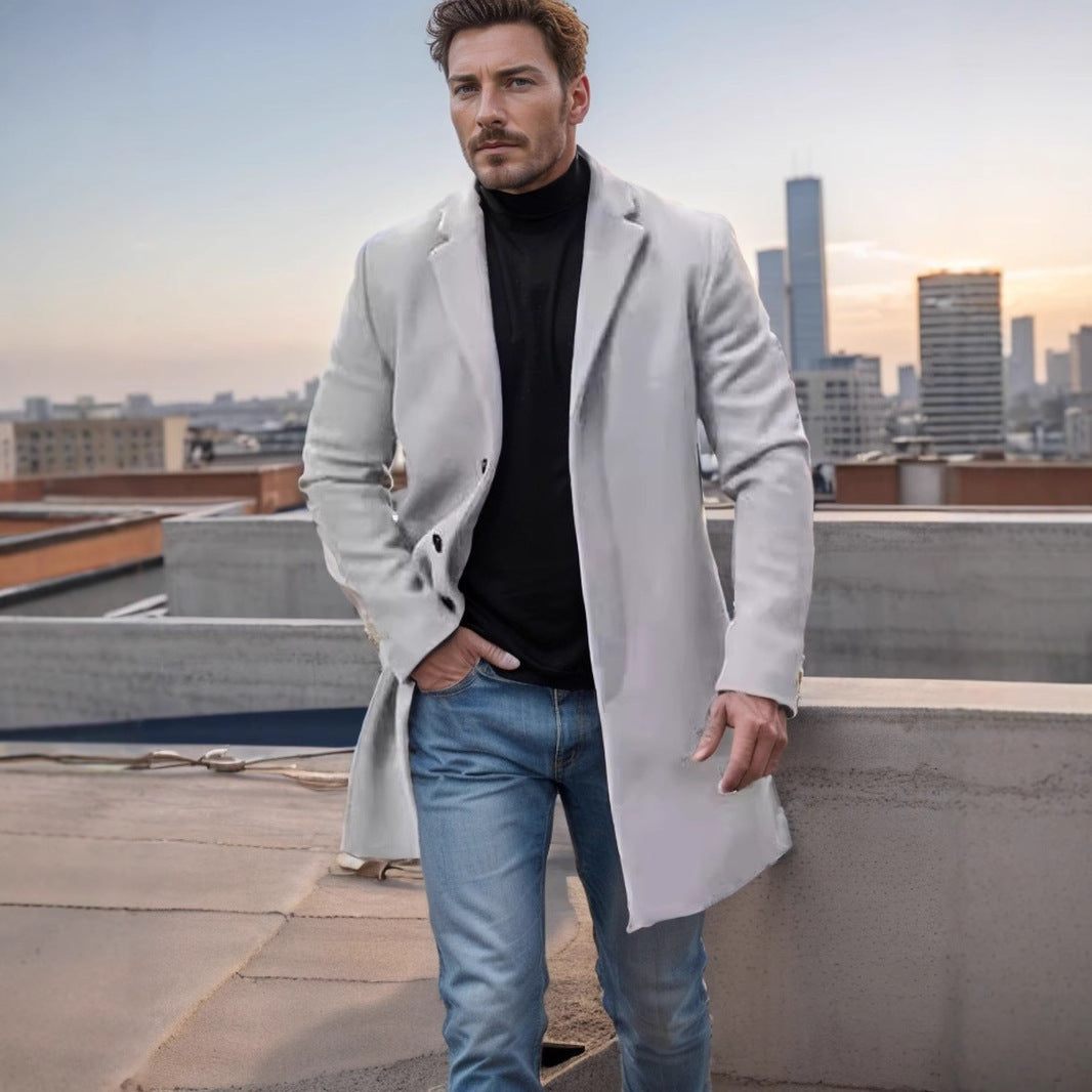 Men's elegant tailored transitional coat Ivyshape