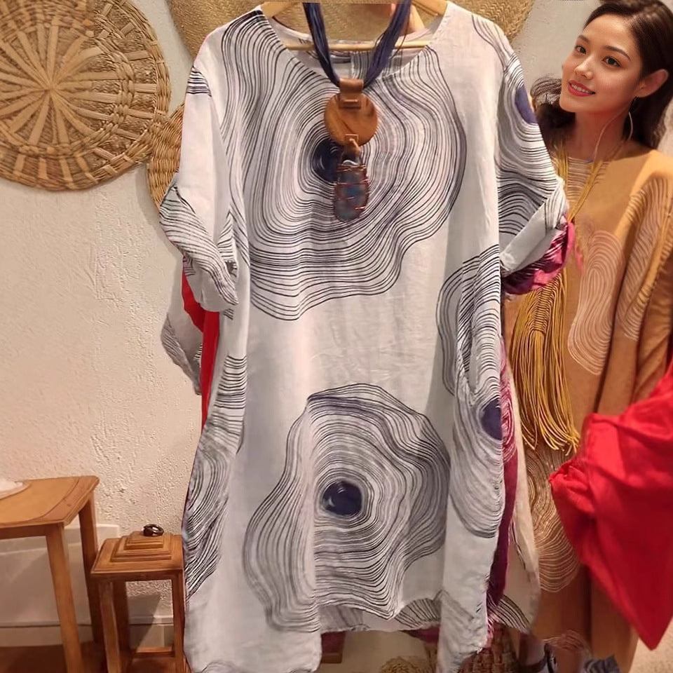 Women Artistic Patterned Shift Dress Ivyshape