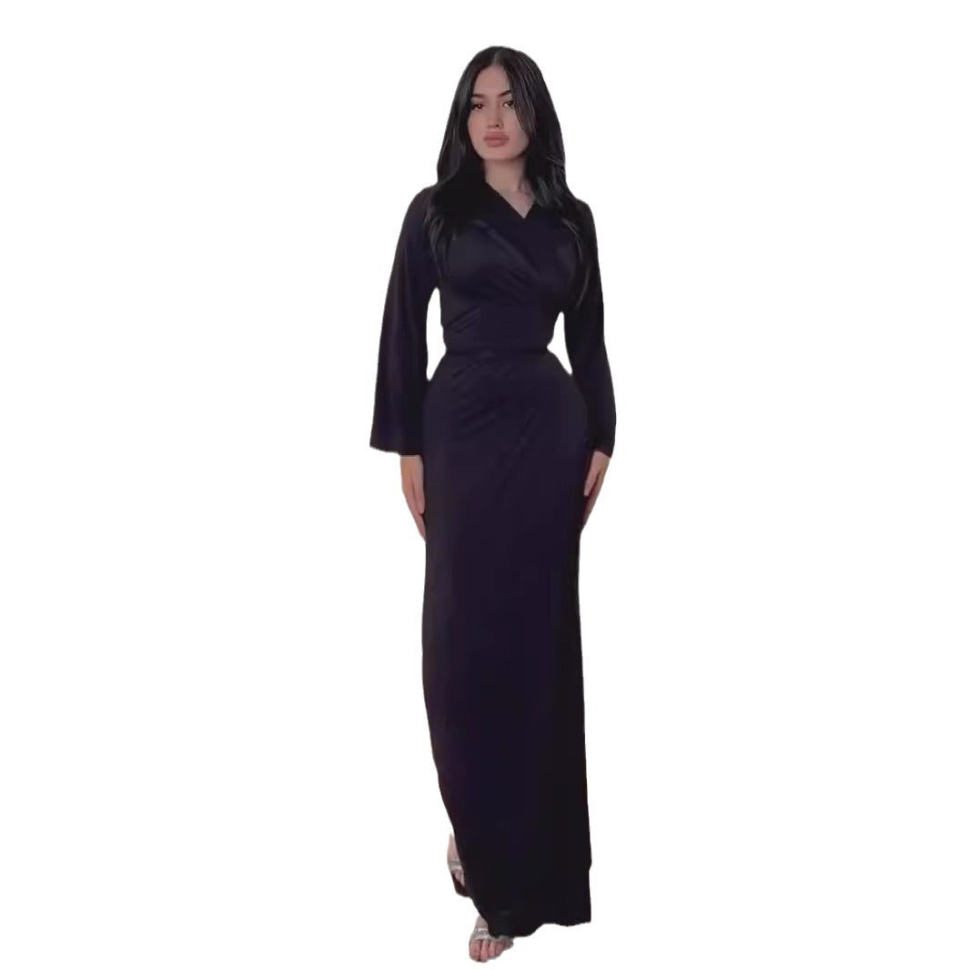 IvyShape | Long Sleeve Stretchy Knit Strap Dress