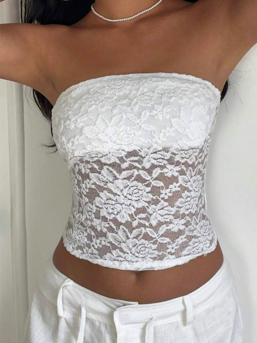 Women's Bandeau Top made of delicate lace Ivyshape