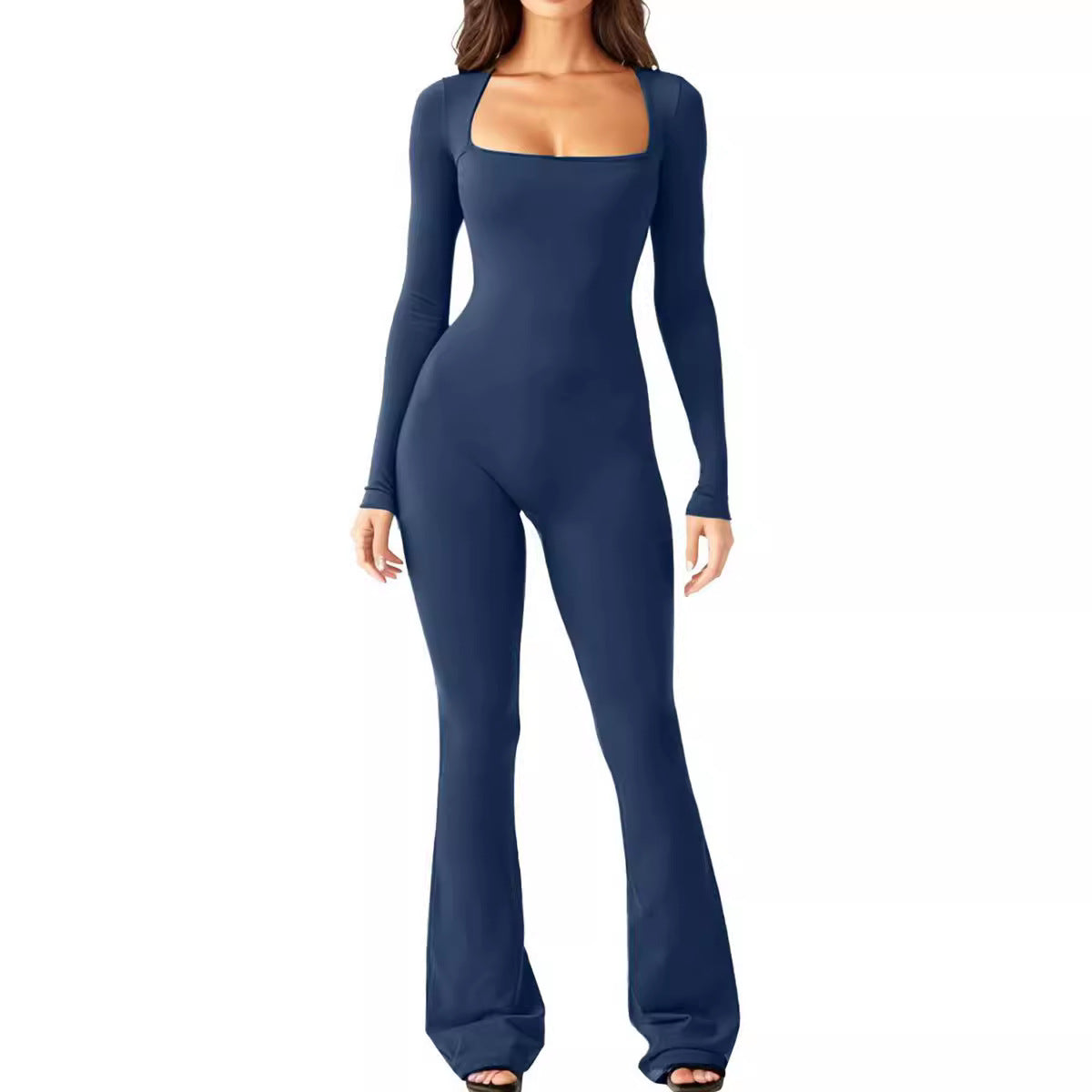 Women's jumpsuit with long sleeves and wide legs Ivyshape