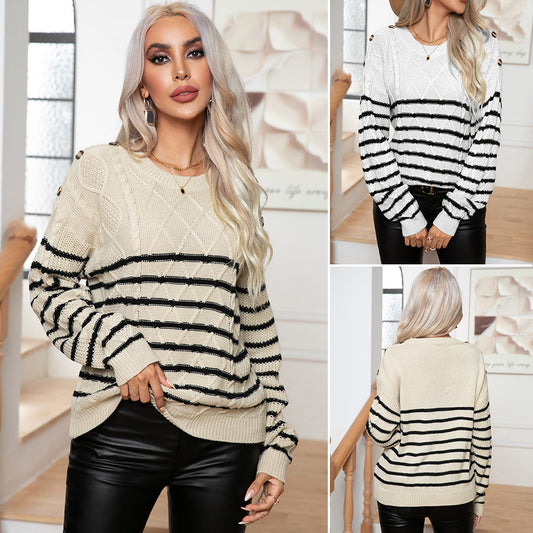 Women's patterned knit sweater with elegant details Ivyshape