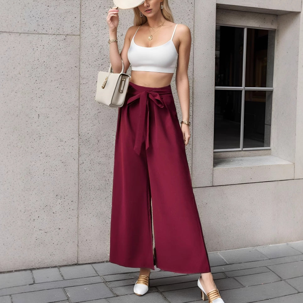 High-cut wide women's pants Ivyshape