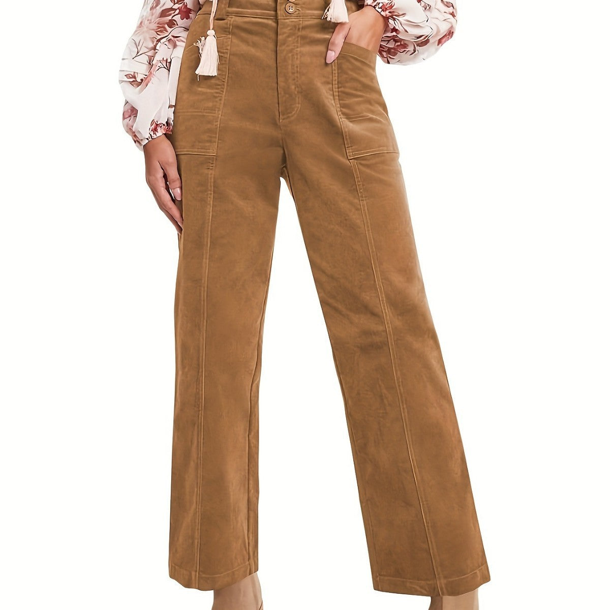 Ladies High-Waisted Pleated Trousers Ivyshape