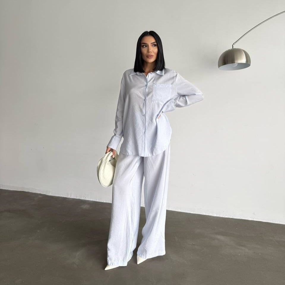 Women’s Long-Sleeved Silk Shirt with Fine Texture Ivyshape