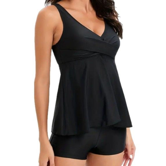 Women's tankini with trendy A-line cut and comfort shorts Ivyshape