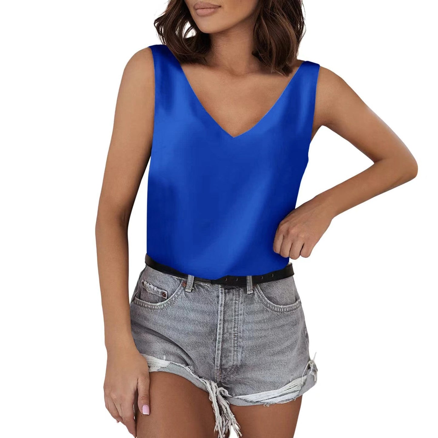 IvyShape | V-Neck Casual Camisole Sleeveless Shirt