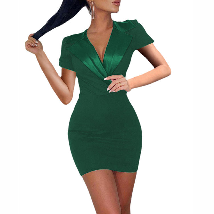 Women Elegant Short Sleeve Body-Hugging Dress Ivyshape