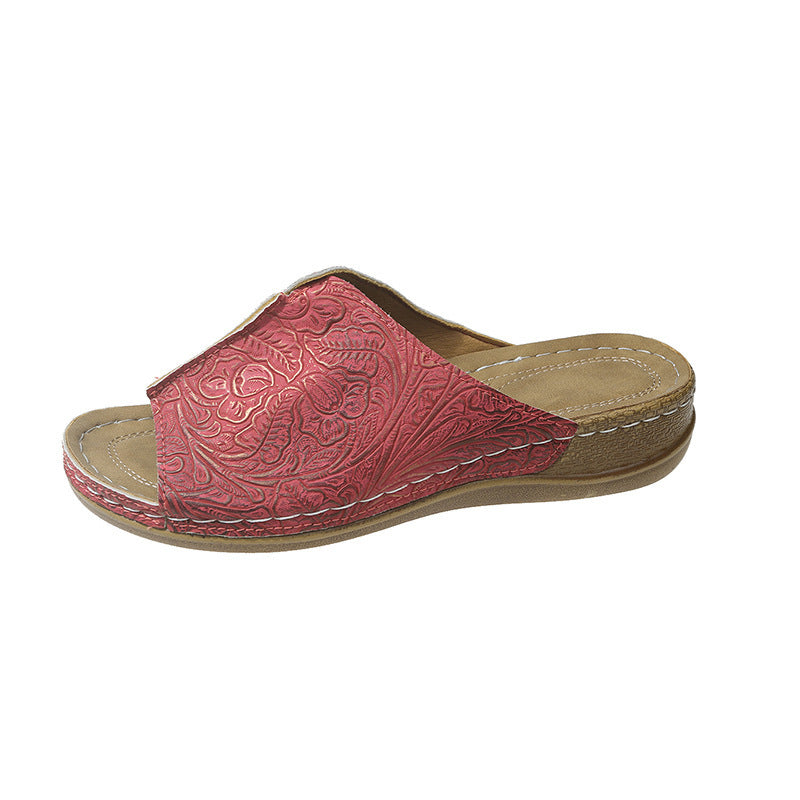 Ladies' clog sandals with fashionable pattern and flexible footbed Ivyshape