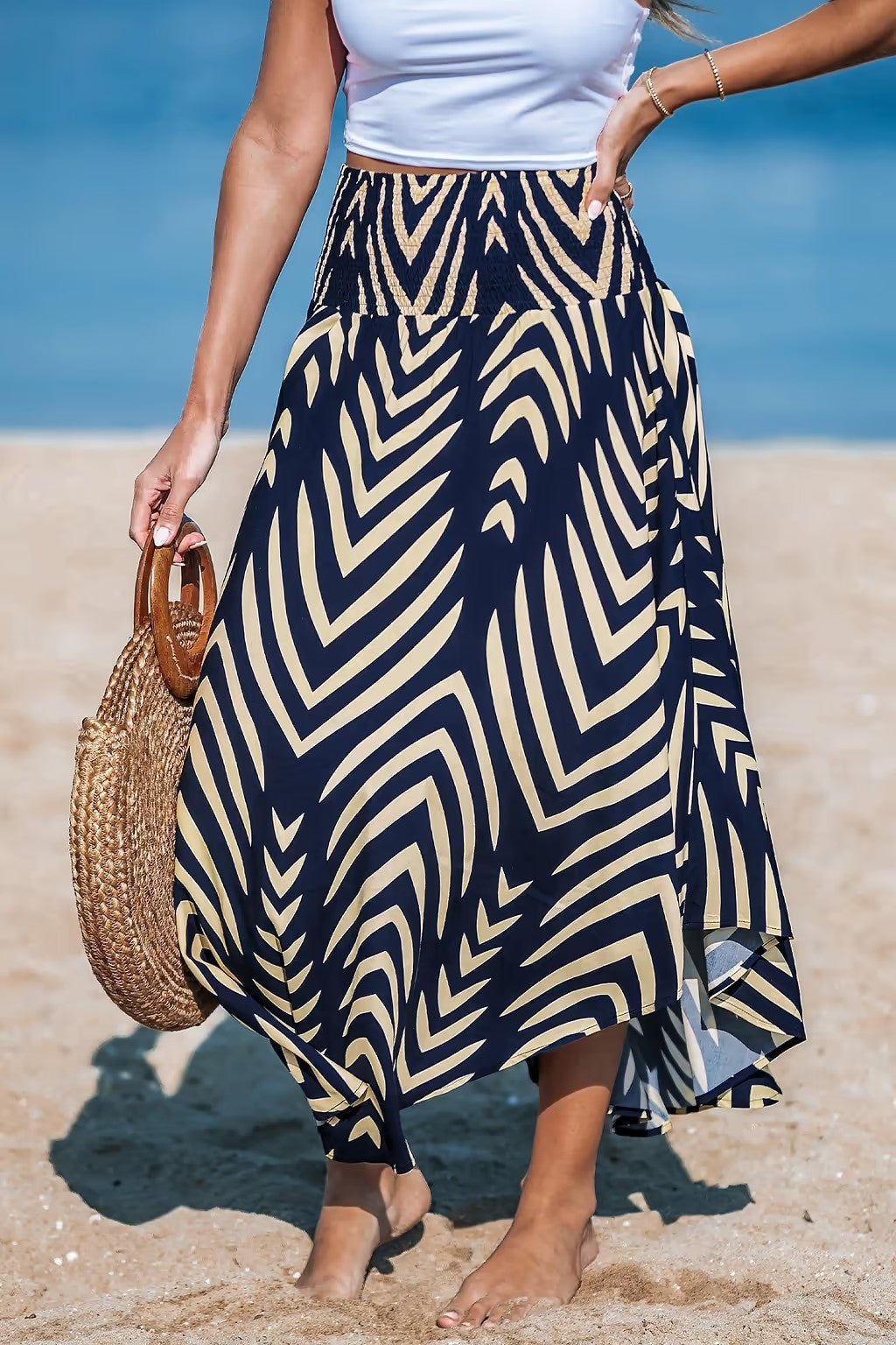 Women High-Low Maxi Skirt Ivyshape