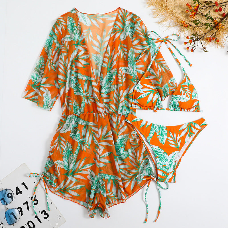 Women's Holiday Outfit with Palm Print Ivyshape