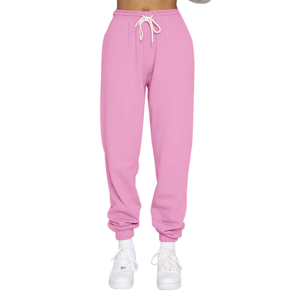 Ladies comfortable jogging pants with adjustable waistband and elastic cuffs Ivyshape
