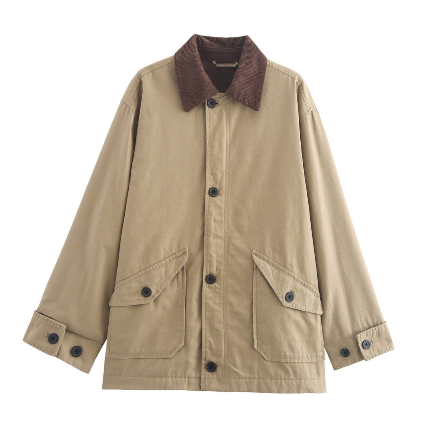 IvyShape | Split Button Color Block Jacket