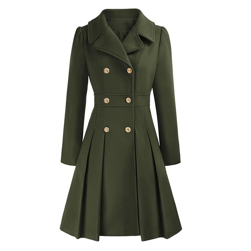 Women's Elegant Trench Coat with Tailored Cut and Pleat Detail Ivyshape
