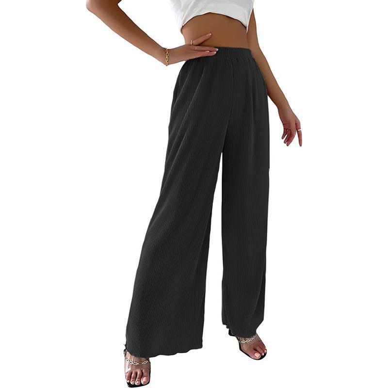 Ladies Pleated Wide Leg Pants Ivyshape