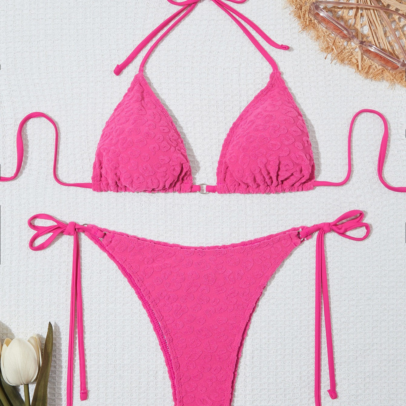 Women's bikini set with luxurious, textured fabric Ivyshape