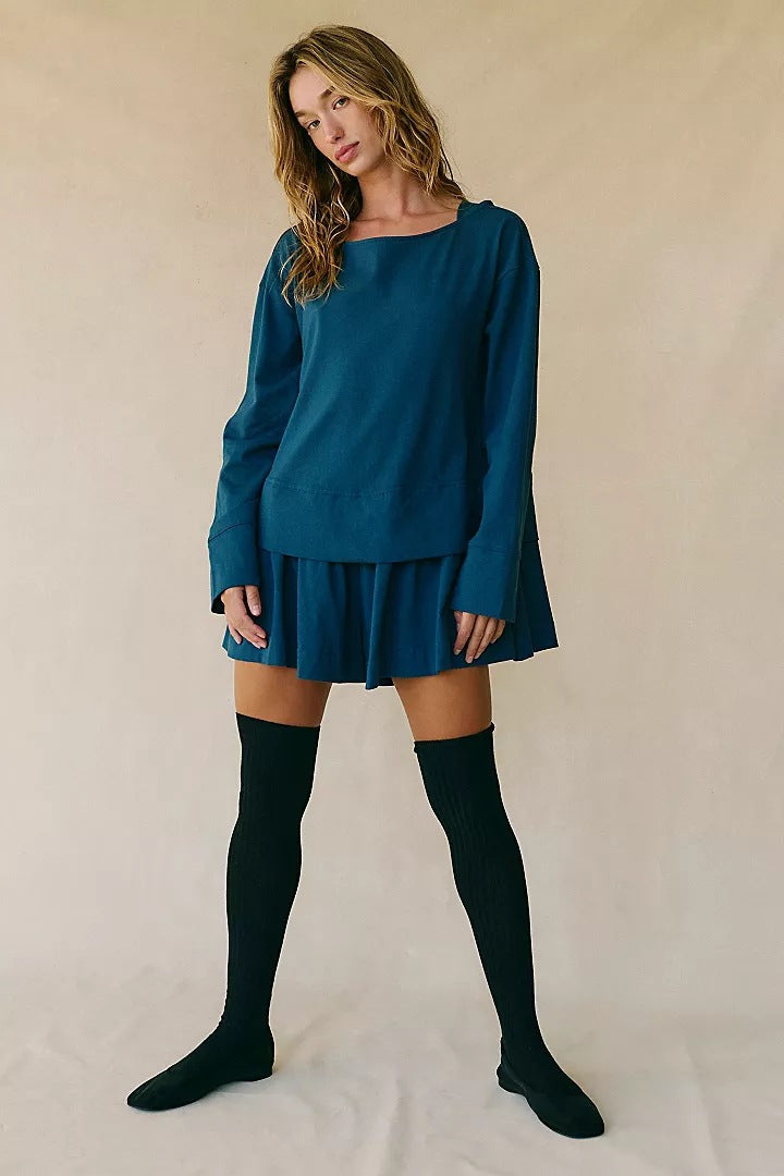 Women’s skater dress with wide top and flattering skirt part Ivyshape