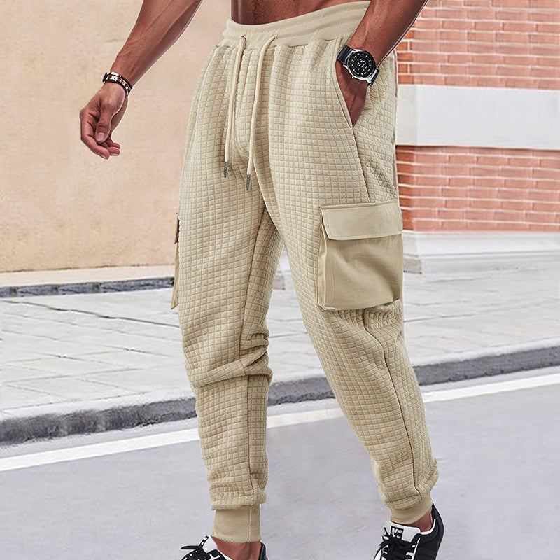 Men's leisure cargo pants with a comfortable fit and practical pockets Ivyshape