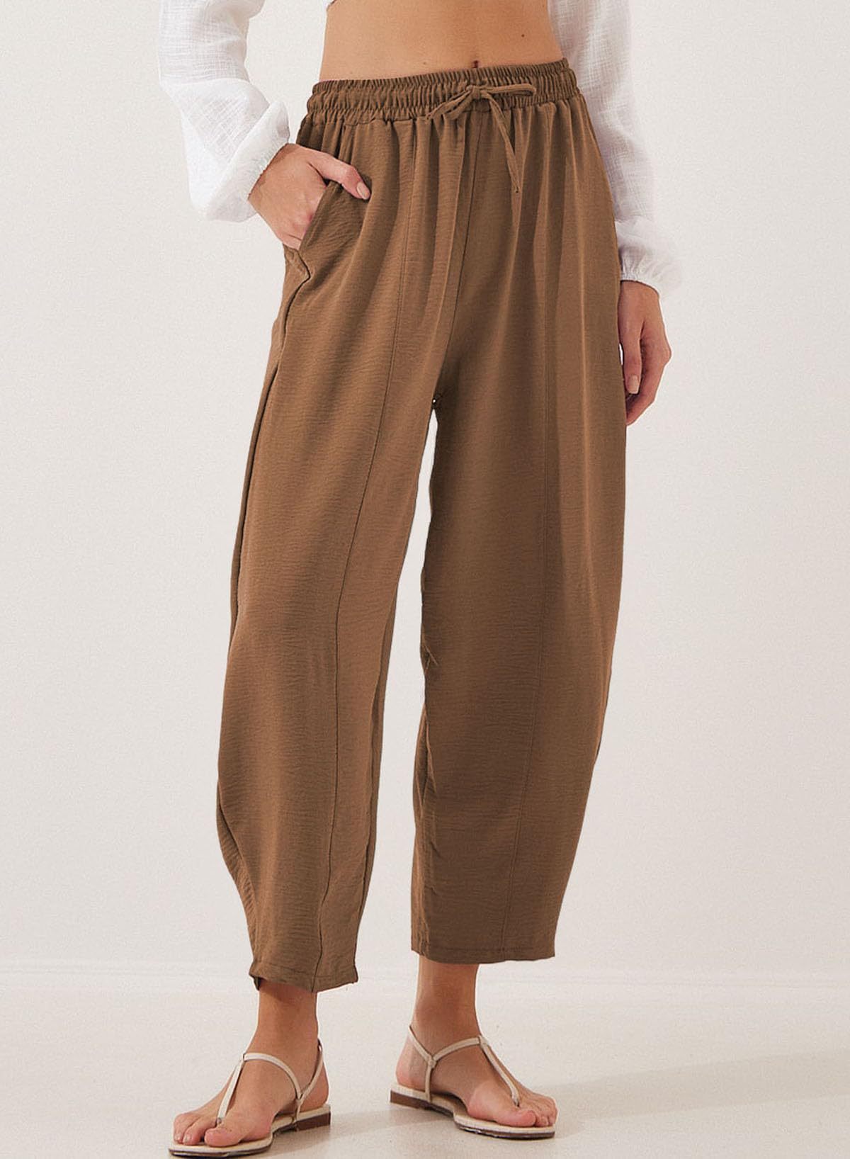 Women's Loose Fit Light Trousers Ivyshape