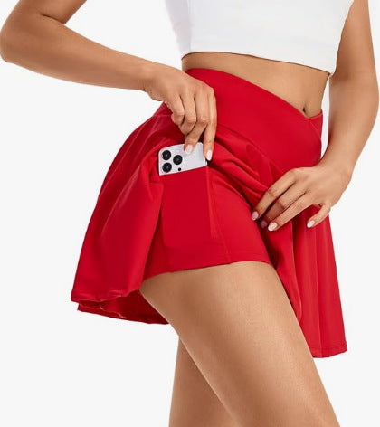 Ladies sports skirt with built-in shorts and practical pockets Ivyshape