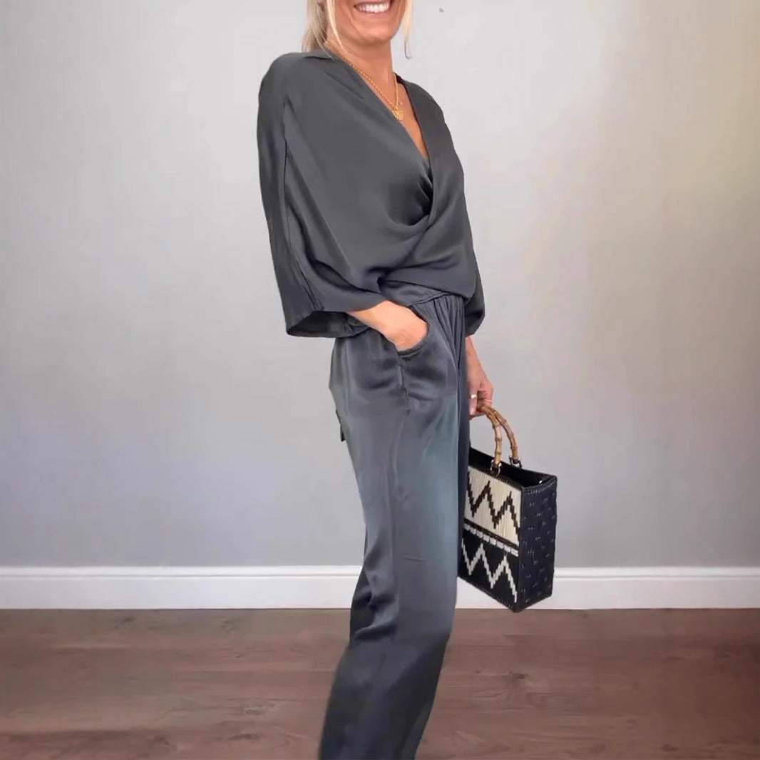 Ladies elegant and comfortable jumpsuit set Ivyshape