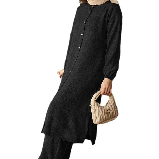 Women Knee-Length Shirt Dress with Elegant Cuffs Ivyshape