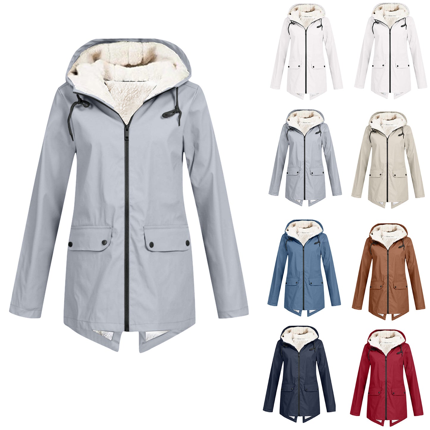 Women's jacket with adjustable hood collar Ivyshape