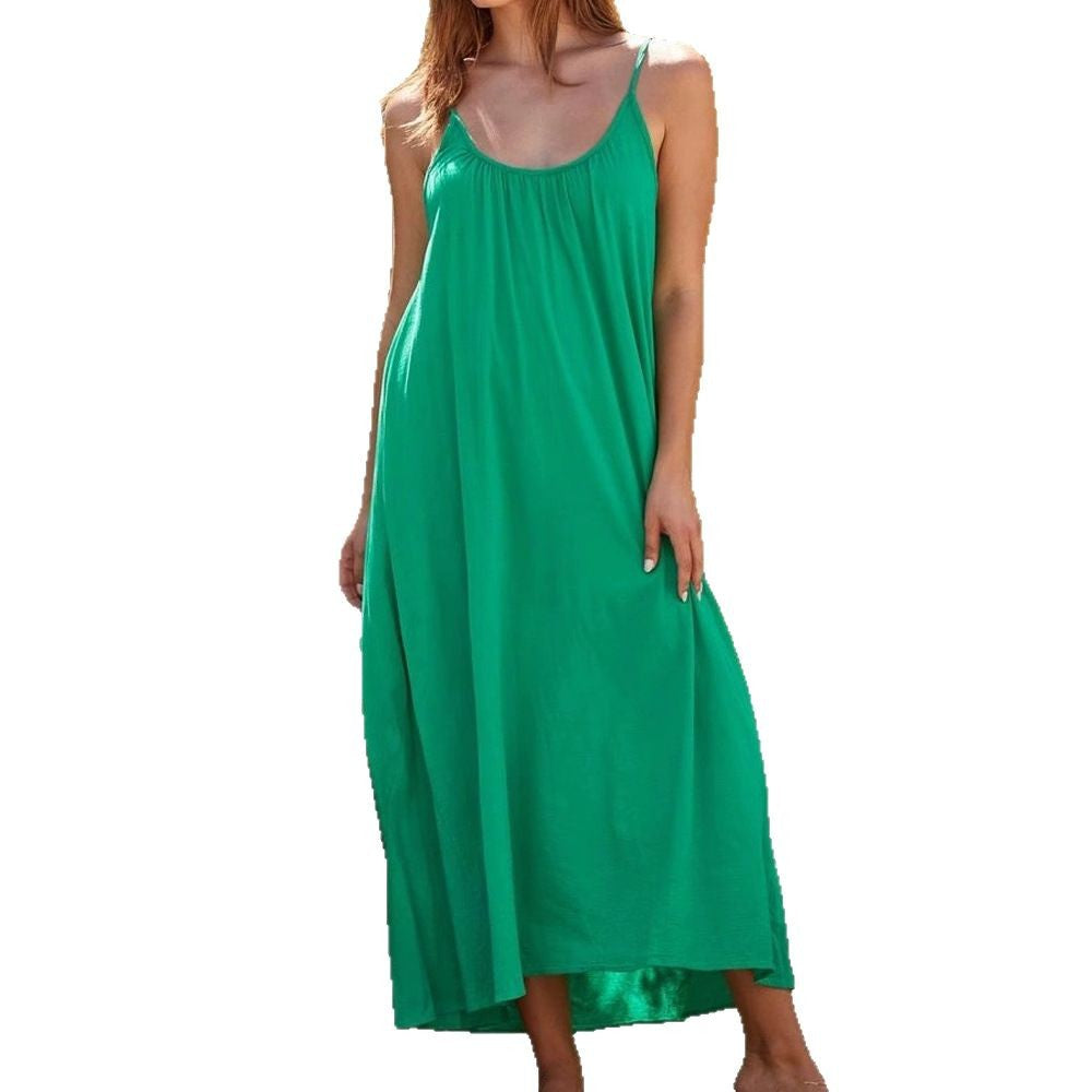 Women's maxi dress made of lightweight chiffon with strapless design Ivyshape