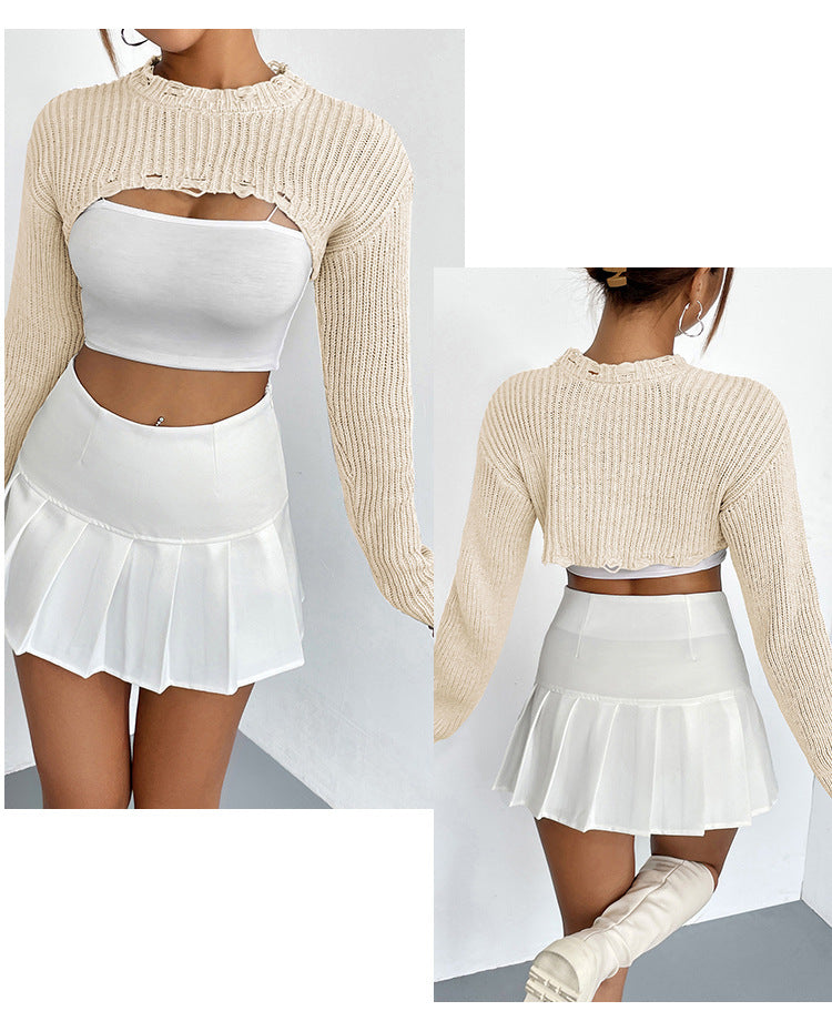 IvyShape | Ultra-Short Sweater Knit Sweater