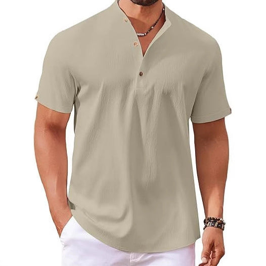 Men's Short Sleeve Button Shirt Polo Shirt Ivyshape