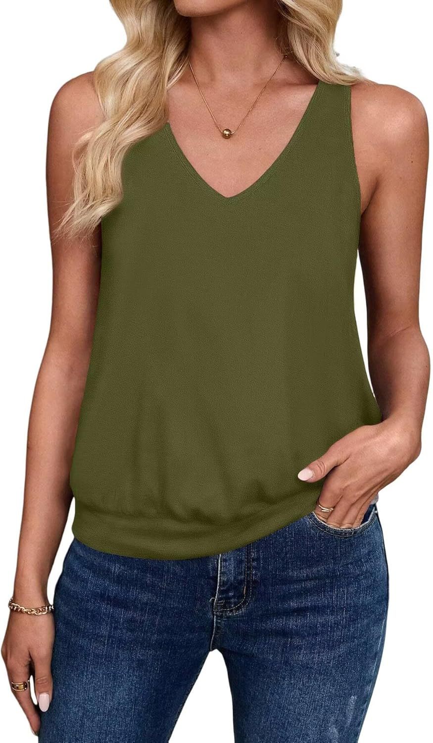 Women Leisure V-Neck Tank Top Ivyshape