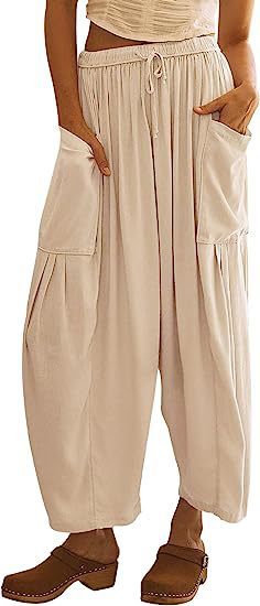 Ladies casual chino pants with high waistband and practical side pockets Ivyshape