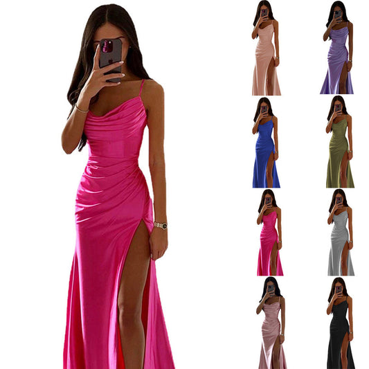 Elegant ruched Cowl Neck Maxi Dress for Women Ivyshape