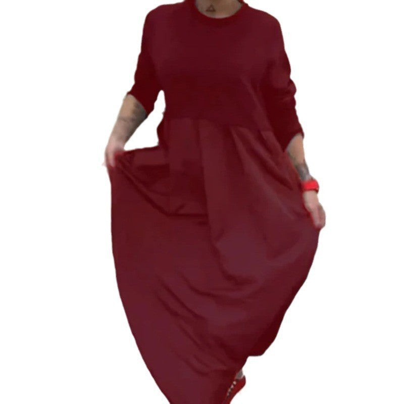 Women's Long Sleeve Dress with Swinging Skirt and Fashionable Fit Ivyshape